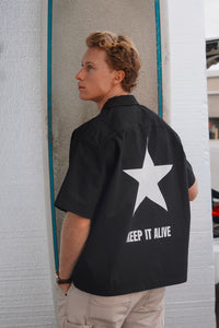 Keep It Alive Boxy Oversized Polo — Midnight
