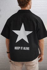 Keep It Alive Boxy Oversized Polo — Midnight