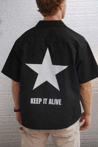 Keep It Alive Boxy Oversized Polo — Midnight